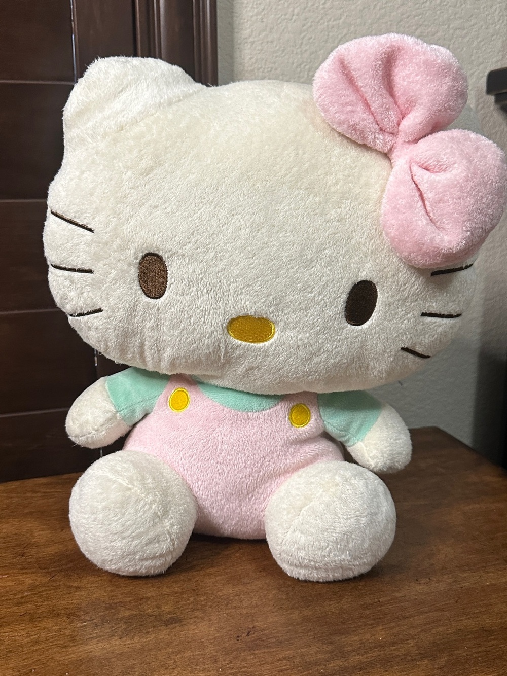Ty 12” Hello Kitty Cream Plush with Pink Bow and Pastel Outfit